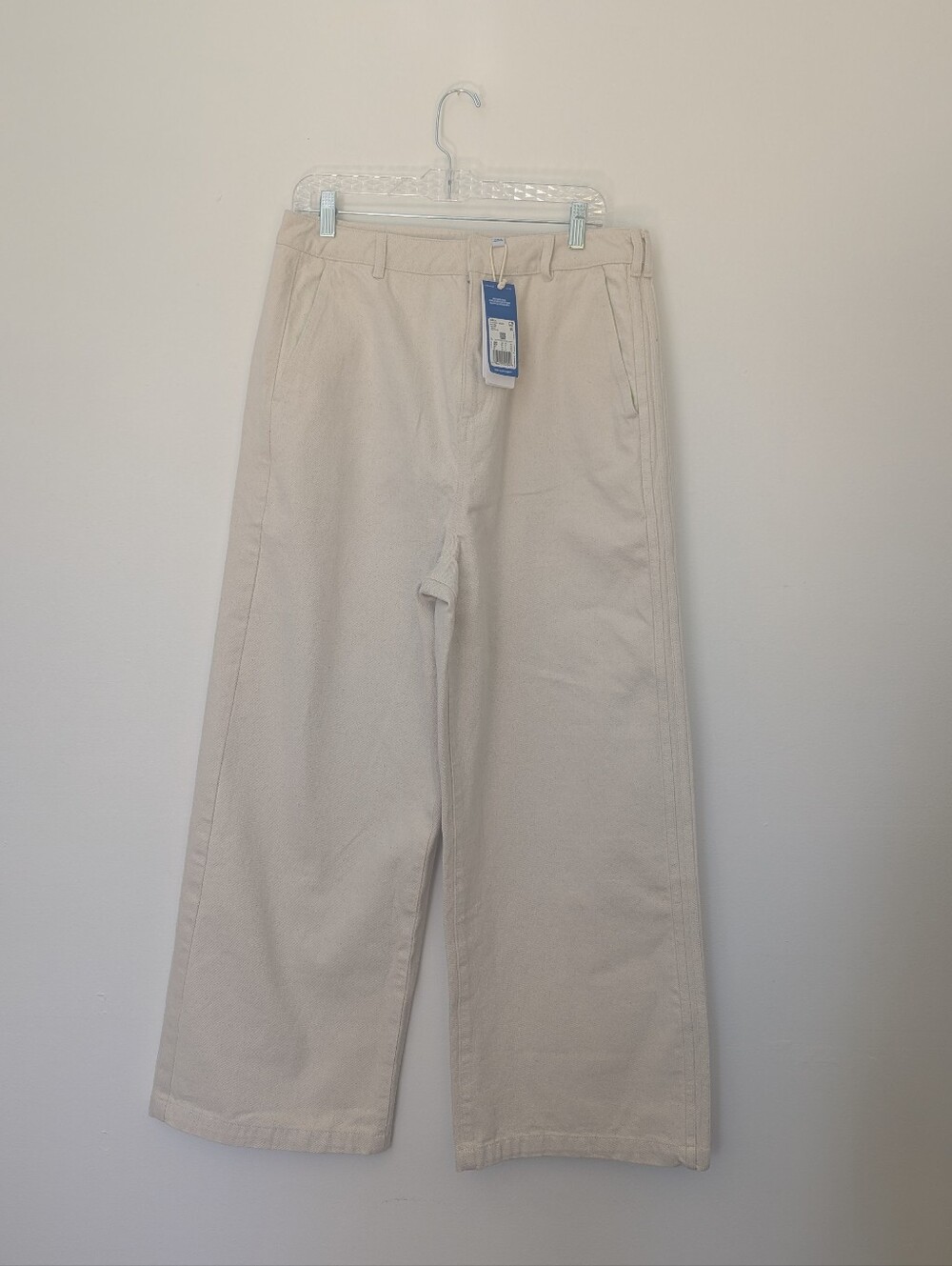 adidas - 3-Stripes Loose fit 100% Cotton Jeans Beige  SZ34